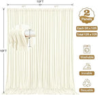 10x10ft Ivory Backdrop Curtain Panels for Parties - Wrinkle Free Polyester Photo Curtain Backdrop Wedding Back Drop Fabric Drapes for Party Decorations Background for Photography - Image 6