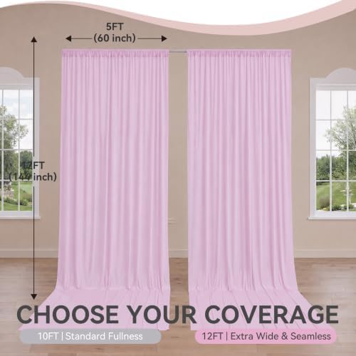 10 ft x 10 ft Baby Pink Backdrop Curtains for Parties, Wrinkle Free Light Pink Photography Backdrop Drapes for Wedding Grils Birthday Baby Shower Bridal Shower Party - Image 6