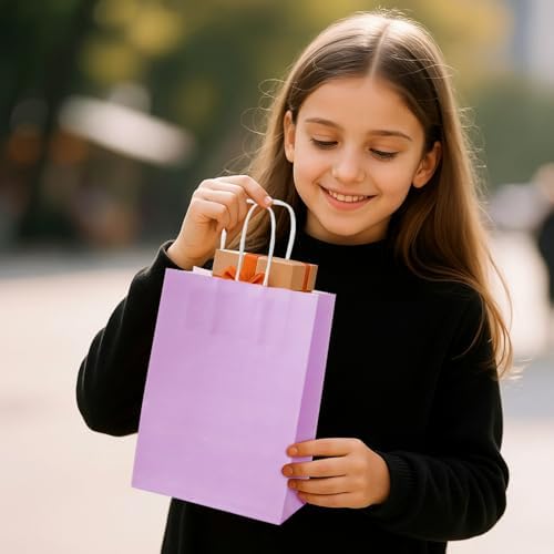 Kolldenn 80 Pack Pastel Small Paper Gift Bags Bulk with Handles - Image 6