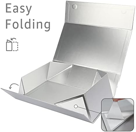 LIFELUM Silver Magnetic Gift Box for Graduation Presents, 13.8"x8.3"x4.4" - Image 2