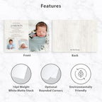 Let's Make Memories Personalized Baby Announcement Cards - Birth, Adoption - Boy, Girl - Premium Quality Custom Photo Cards for Mailing - 5x7 - Includes White Envelopes - Rustic Collage - 50 ct - Image 4