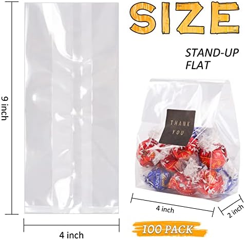 LOKQING 30PACK Party Favor Boxes Treat Boxes Gable Boxes 7x3.85x3.85 Inches and 100PACK Clear Cellophane Treat Bags Cookie bags 9x4 Inches - Image 5
