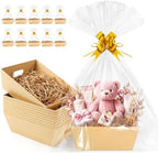 EVELOMO 10 Pack Empty Gift Baskets to Fill - 12" x 10" Large Baskets for Gifts Empty, Sturdy DIY Gifts Baskets Sets with 500g Crinkle Cut Papers for Birthdays Weddings Parties and Holidays (Kraft) by EVELOMO