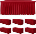 6 Pack Red Tablecloths Spandex Table Covers 6ft for Christmas Decor by HolidayIdeas