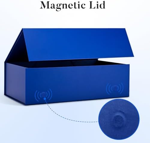 LIFELUM Blue Magnetic Gift Box for Groomsmen Presents, 14"x8.5"x4.5" - Image 4