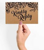 50 Blank RSVP Postcards Floral Kraft Rustic Print 4"X6" Response Cards,RSVP Reply Card for Wedding,Bridal Shower,Baby Shower - Image 2