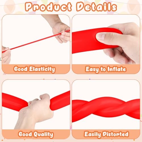 Red 260 Balloons Red Long Balloons and 260 Balloon Pump Electric for Gender Reveal Baby Shower Party Decorations - Image 6
