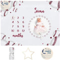 Personalized Baby Milestone Blanket for Boys Girls Baby Month Blanket- First Year Calendar Monthly Growth Chart - Sport Theme Halloween Birthday Gifts for Infant Todder(FixedSize) by Dyoart