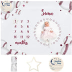 Personalized Baby Milestone Blanket for Boys Girls Baby Month Blanket- First Year Calendar Monthly Growth Chart - Sport Theme Halloween Birthday Gifts for Infant Todder(FixedSize) by Dyoart