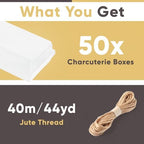 50 Pack 8x6in Charcuterie Board Boxes with Clear Lids, Paper Containers - Image 3