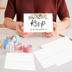 Andaz Press 56-Pack Personalized RSVP Postcards for Wedding Peach Floral Garden Cardstock Response Reply Cards for Bridal Shower Baby Shower Birthday Event Custom Date and Return Address 4 x 6-Inch - Image 4