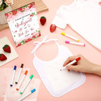 Panitay 100 Pcs White Baby Bodysuits Bibs Kit 25 Guests, Strawberry - Image 2