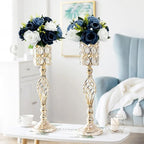 10Pcs Artificial Rose Balls for Centerpieces (Dusty Blue & White) - Image 5