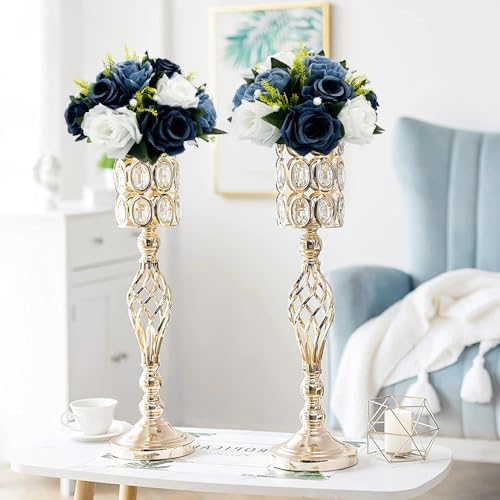 10Pcs Artificial Rose Balls for Centerpieces (Dusty Blue & White) - Image 5