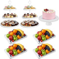 RattanView 7 Pcs Wooden Dessert Display Set 3 Tier Stands Trays, White by RattanView