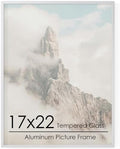 17x22 Metal Picture Frame, Aluminum Poster Frame with Real Glass, Silver by FLYJOE