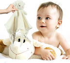 CREVENT Baby Welcome Gift Set Storage Basket with 2 Blankets+ 1 Security Blanket + 1 Taggie + 1 Gift Bag with Ribbon (Ivory) - Image 3