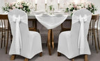 MDS Pack of 100 Chiffon Chair Sashes for Wedding & Event Décor - Ivory - Image 2