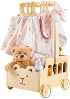 Small Wooden Baby Shower Crate Closet with Wheels and Handle by Esmorah