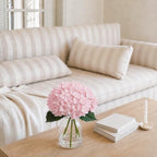 Artificial Pink Hydrangea Flower in Vase Faux Floral for Bedroom Gift Decor - Image 6