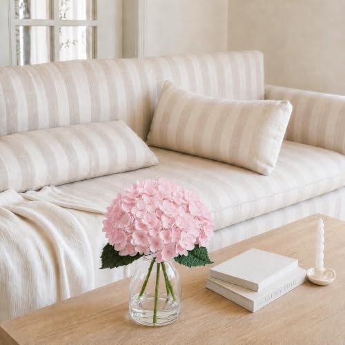 Artificial Pink Hydrangea Flower in Vase Faux Floral for Bedroom Gift Decor - Image 6