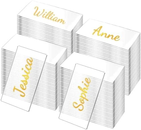 90Pcs Clear Acrylic Place Cards for Wedding Seating, Blank Rectangle Table Name Tags DIY - Image 2