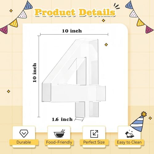 Ledido Reusable 10'' Fillable Acrylic Charcuterie Board Box Number 40 - Image 3