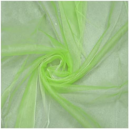 60 Yard Organza Fabric 44" Wide for Wedding Event Décor - Apple Green - Image 4