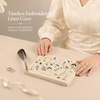 Wedding Guest Book, Embroidered Linen Guest Book Keepsake - Image 4