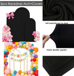3 Metal Arch Backdrop Stands with Black Covers, 4/5/6FT - Image 4