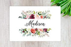Andaz Press Custom Personalized Disposable Paper Placemats, 12 x 18 Inch, Set of 25, Custom Peach and Burgundy Floral, Tableware, Dining, Table Setting for Wedding, Bridal Shower, Baby Shower, Holiday - Image 4