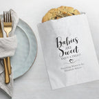 Personalized Babies Are Sweet Treat Bags / 50 Custom Baby Shower Enjoy A Treat Party Favor Bags / 5 3/4" x 8" Flat Candy Cookie Holder Baby Shower Appreciation Dessert Bag / Made In The USA - Image 3