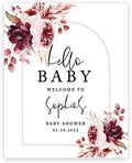 Andaz Press Custom Large Baby Shower Welcome Sign, 16" x 20", Boho Arch Florals Personalized Canvas Welcome Sign, Signage Gender-Neutral Canvas Sign for Baby Sprinkle, Fall Baby Shower Decorations by AndazPress
