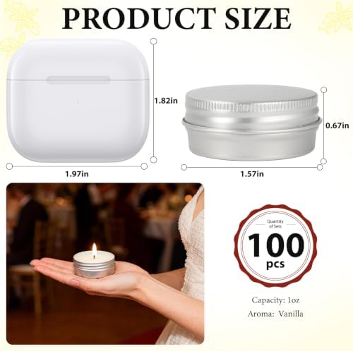 100 Pcs 1 Oz Mini Vanilla Scented Soy Candle Set,Wedding Favors for Guests Bulk 100,The Quantity of Multiple Sets Meets Your Needs for Wedding and Party Gifts and Party Favors. - Image 3