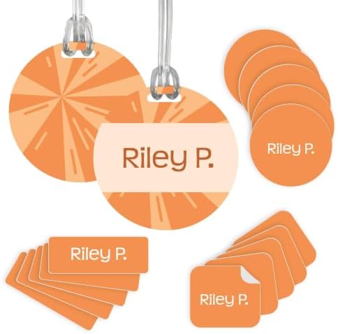 InchBug Personalized Name Label Combo Pack, 97-Piece, Mango Tango by Inchbug