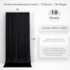50ftx12ft Black Backdrop Curtain for Wedding Party 10 Panels 5×12FT Tall - Image 4