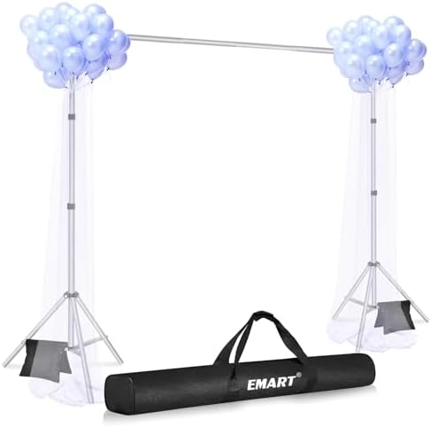 EMART Backdrop Stand 10x7FT Adjustable Back Drop Stand for Party -Silver - Image 2