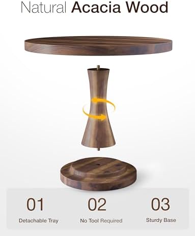 Tidita Set of 3 Size Wood Cake Stand Set, Easy To Assemble (Walnut color) - Image 3
