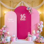 Pink Arch Backdrop Cover Set of 3 Wedding Arch Covers Stretchy Backdrop 7.2FT 6.6FT 6FT Decorations Baby Shower Bridal Shower Photo Birthday Party Hot Pink Arch Stand Cover Spandex - Image 2