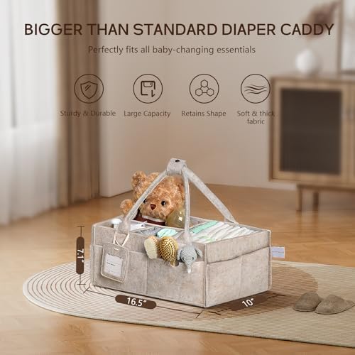 GEMII 2PCS Diaper Caddy Organizer, Large Baby Caddy Organizer with Handle - Image 2
