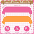 Mimorou 177 Pcs Pink and Orange Party Supplies Sunset Tableware Set - Image 4
