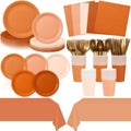 Mimorou 177 Pcs Fall Orange Paper Plate Napkin Party Supplies for 25 Guest by Mimorou