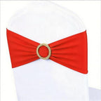 Red Chair Sashes 50 Pack with Gold Buckle Slider, Spandex Red Chair Bands Bows for Folding Chairs Wedding Party Banquet Décor by MAGTOWNE