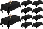 Showgeous 60x126 Inch Black Rectangle Tablecloth 10 Pack Fit 7FT Table by Showgeous