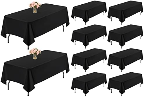 Showgeous 60x126 Inch Black Rectangle Tablecloth 10 Pack Fit 7FT Table by Showgeous