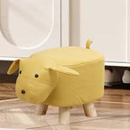 Children's Animal Footstool, Yellow Dog Ottoman with Wooden Legs, 11.8 x 9.8 x 9.8 in Non-Slip Stool for Entryway and Bedroom - Image 7