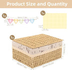 Wicker Card Basket, Wedding Card Basket with Letter Flag Decorative - Image 2