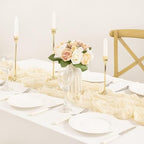 Cheesecloth Table Runner Beige Cream Fall Wedding Table Runner 10ft, 8 Pack - Image 5