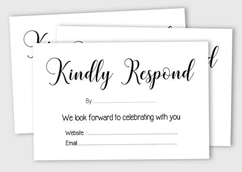 50 Blank RSVP Cards with White Envelopes White 4"x6" Response Cards-RSVP Reply Card for Wedding-Bridal Shower-Baby Shower-Rehearsal Dinner - Image 4