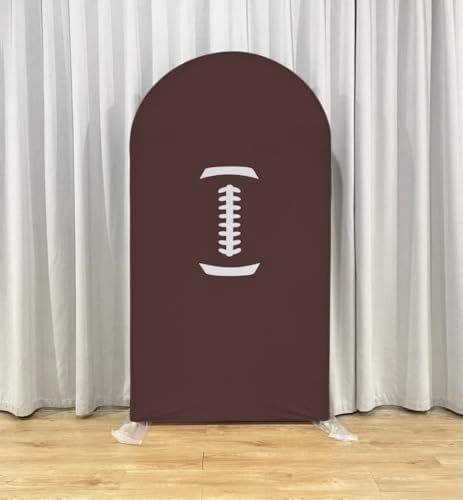 NIVIUS PHOTO American Football White and Black Stripes Arch Backdrop Cover for Boy Birthday Baby Shower Sport Party First Year Down Rugby Theme Decor,Elastic Spandex (4X7.2ft,GX2825) - Image 2